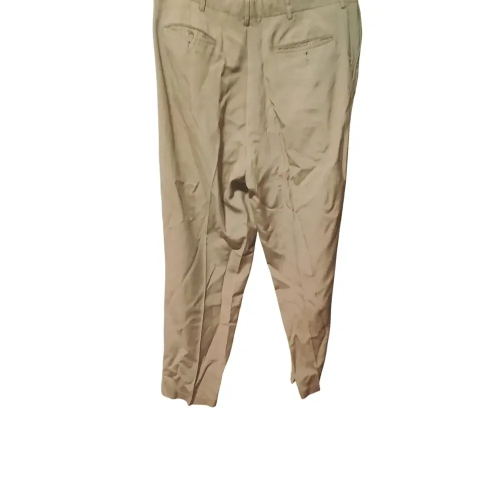 Lord & Taylor Metropolitan Linen Blend Relaxed Fit Trousers Dress Pants  Sz 38